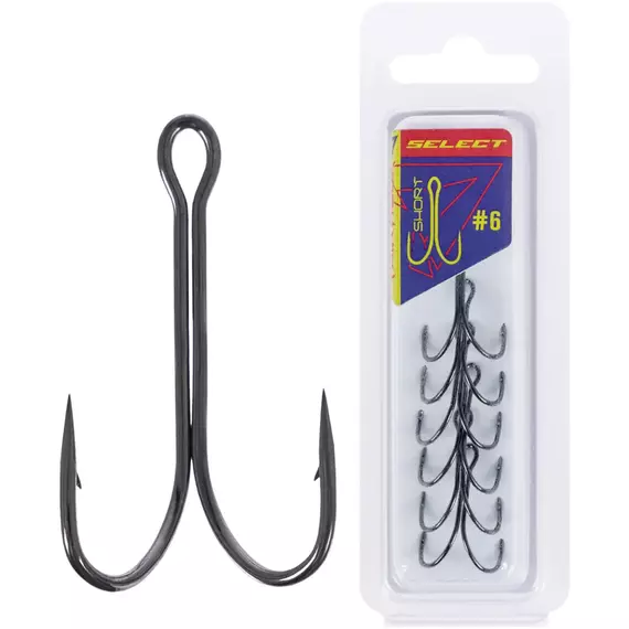 Двійник Select TWH-22S Twin Short #6 (6 шт / уп), Номер гачка, №: 6, Тип довжини: Short/Короткий, фото 